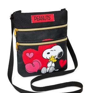 Peanuts Black and Red Crossbody Bag